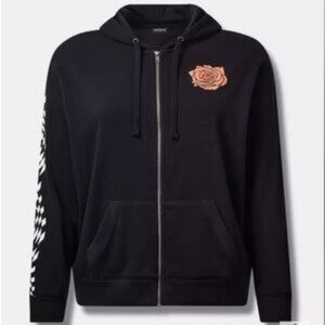 Torrid Black and Orange Zip-Up Hoodie